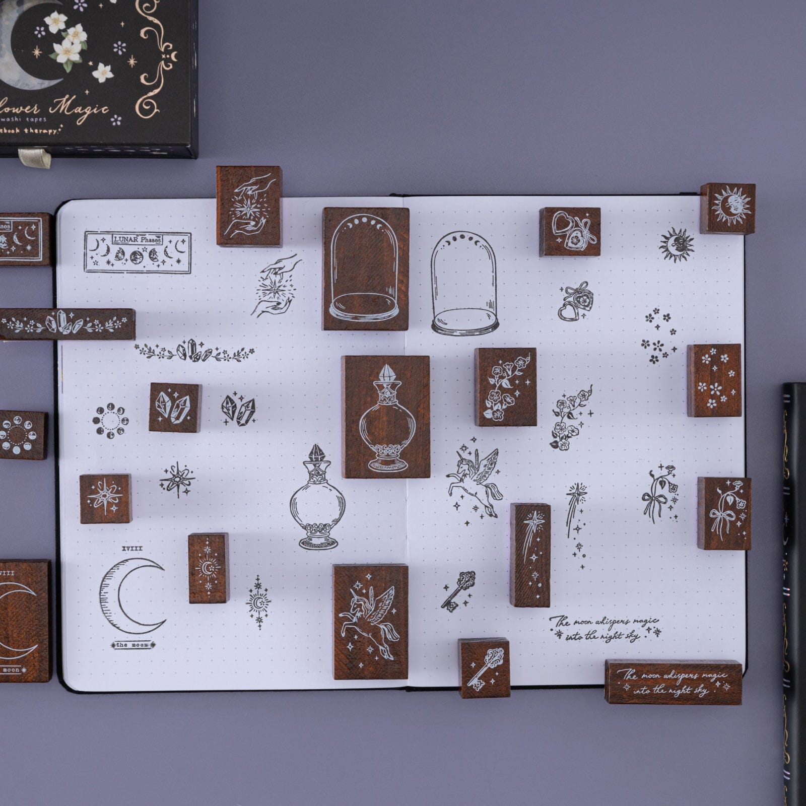 Tsuki 'Moonflower Magic' Bullet Journal Stamp Set ☾