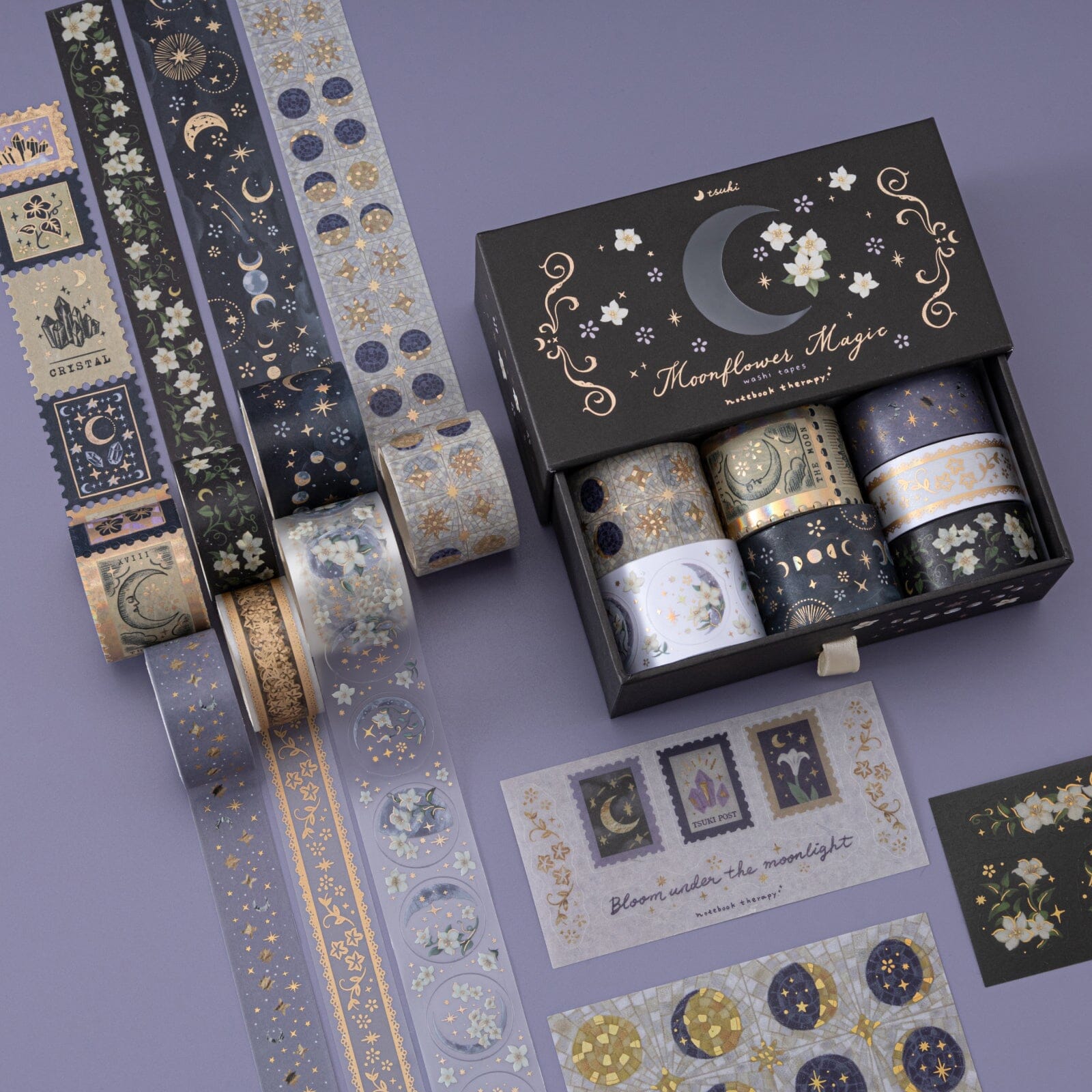 Tsuki 'Moonflower Magic' Washi Tape Set ☾