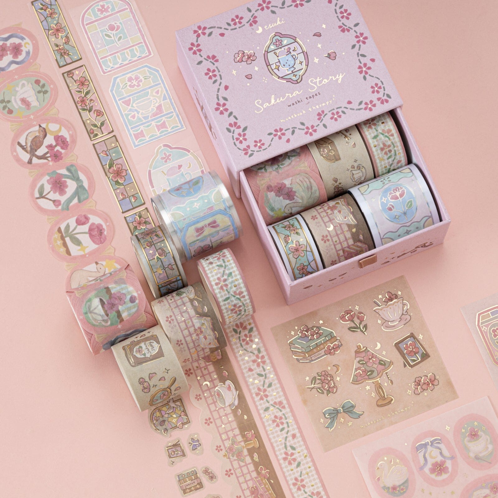 Tsuki 'Sakura Story' Washi Tape Set ☾