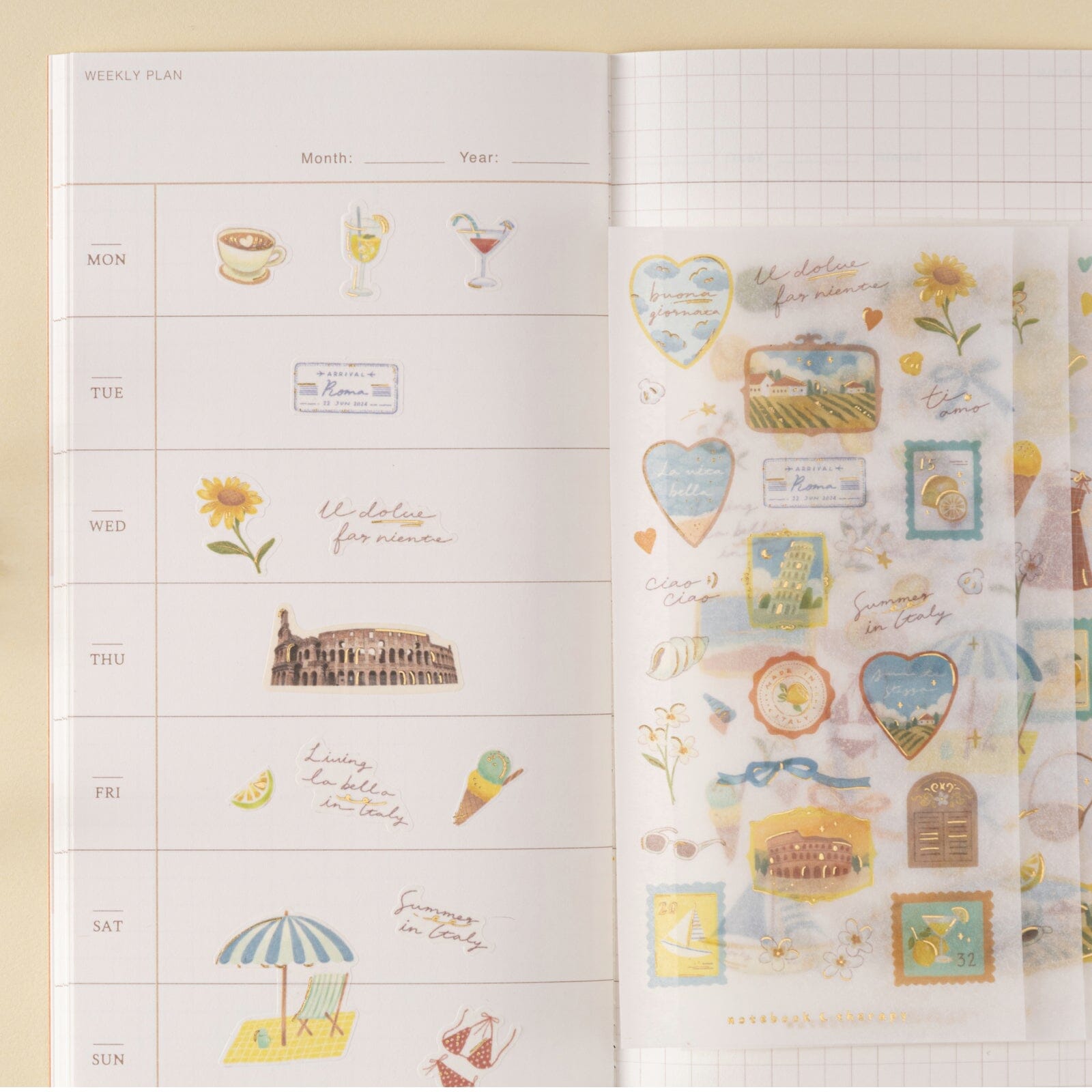 Tsuki 'Summer in Italy' Sticker Set ☾