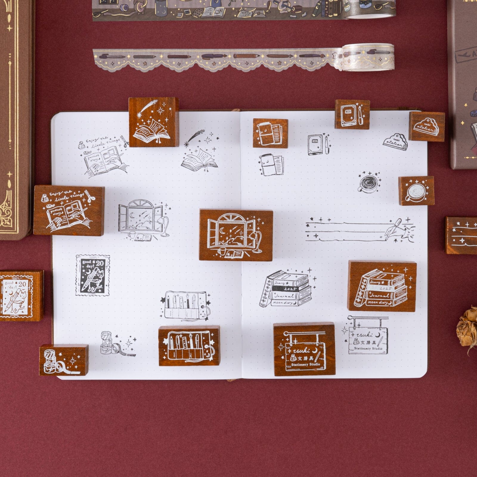 Tsuki 'Tsuki Studio' Bullet Journal Stamp Set ☾