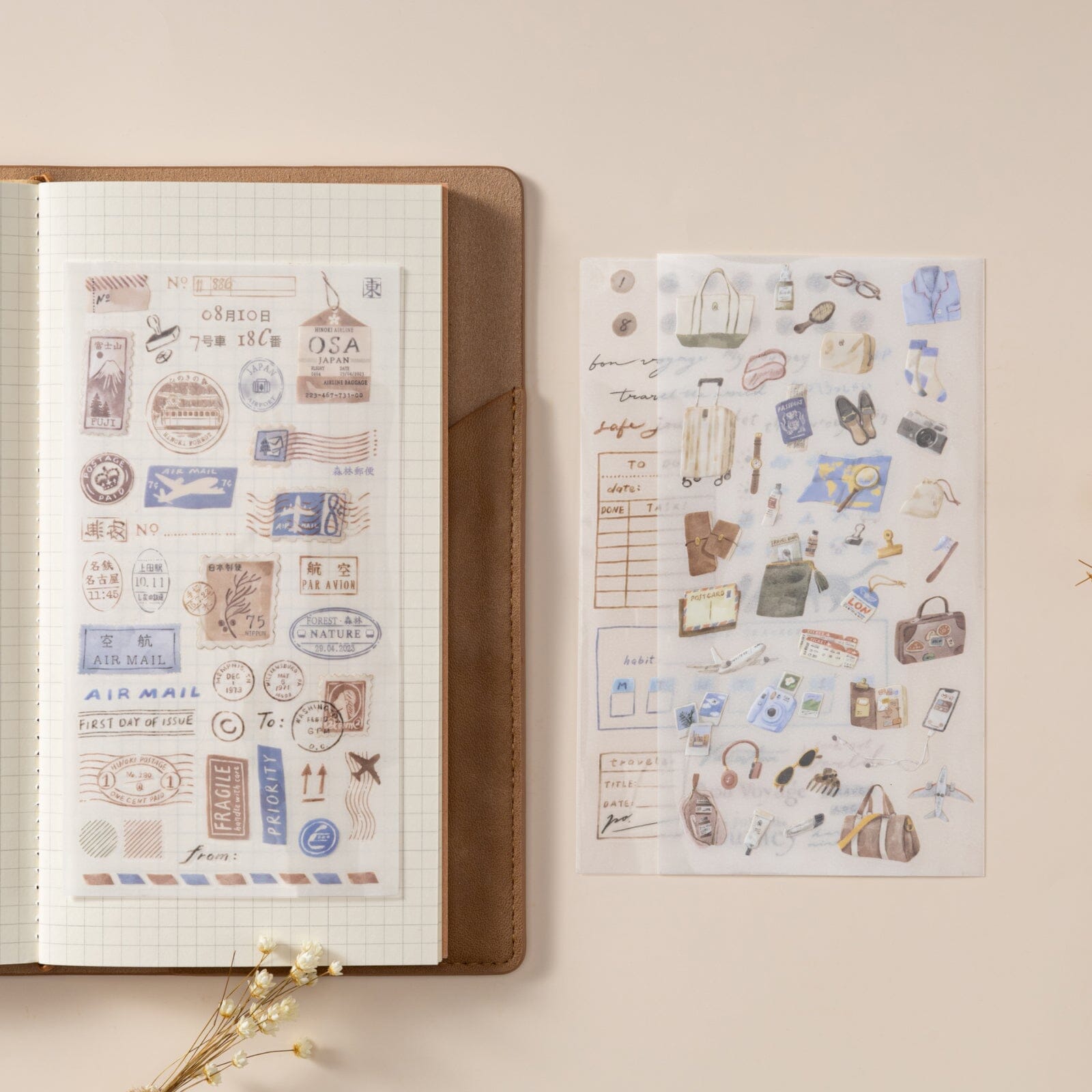 Hinoki - 'Travel Essentials' Print-On Sticker Set