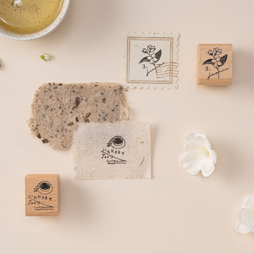 Hinoki - 'Into the Tea Room' Wooden Stamps