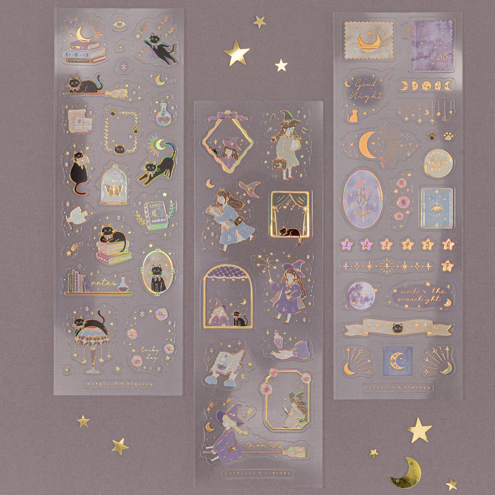 Tsuki 'Lunar Delivery' 3D Holographic Foil Luxury Sticker Set ☾