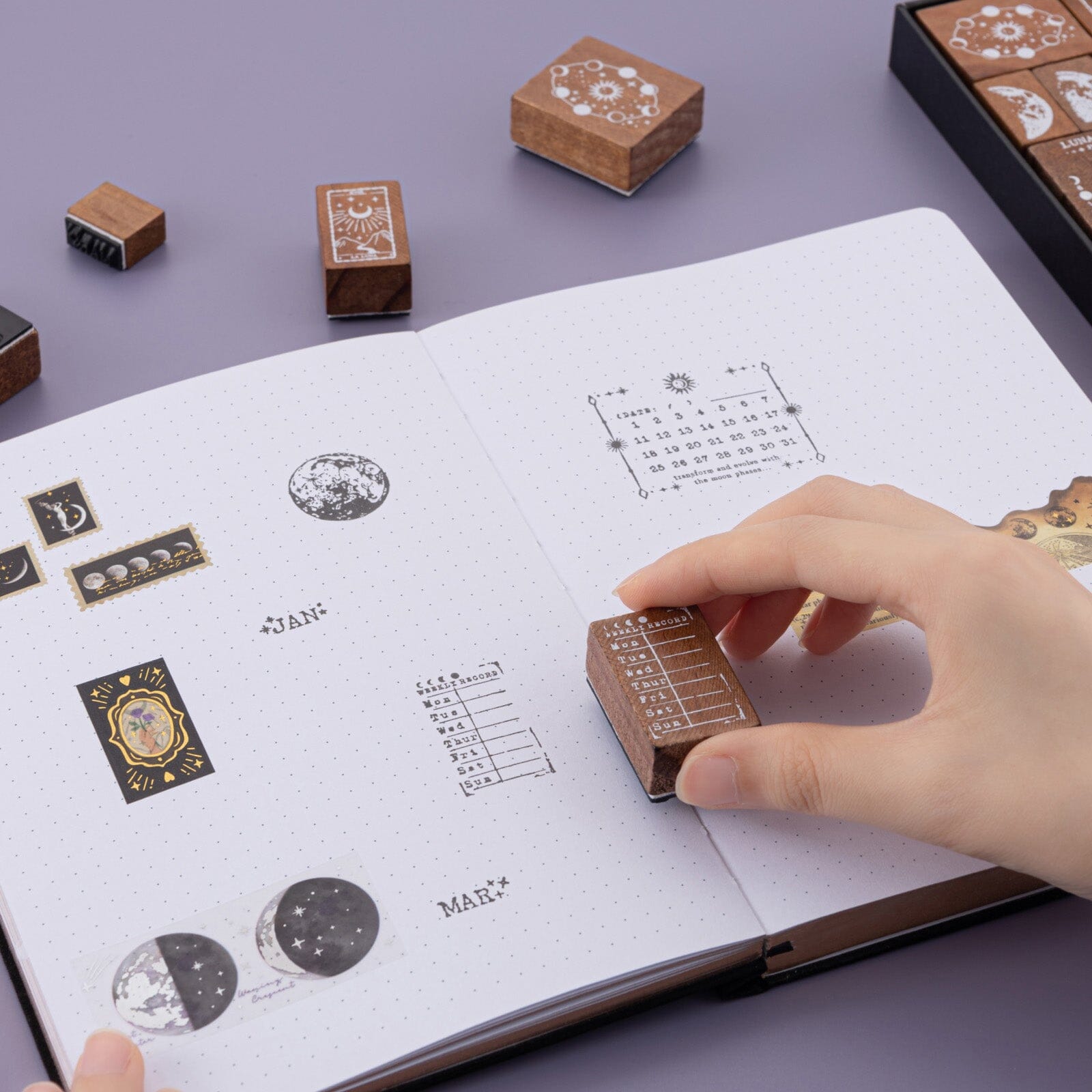 Tsuki 'Lunar Mystery' Bullet Journal Stamp Set ☾