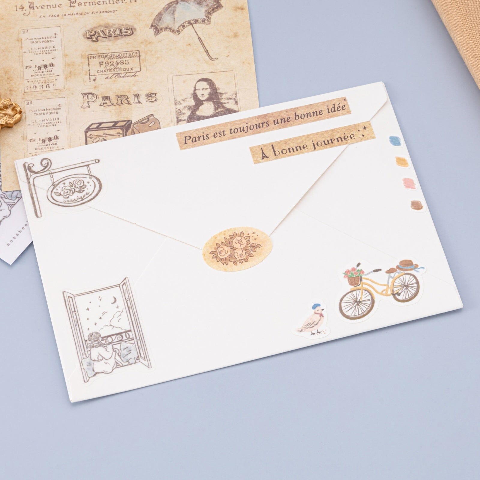 Tsuki 'Journée à Paris' Scrapbook Sticker Set ☾