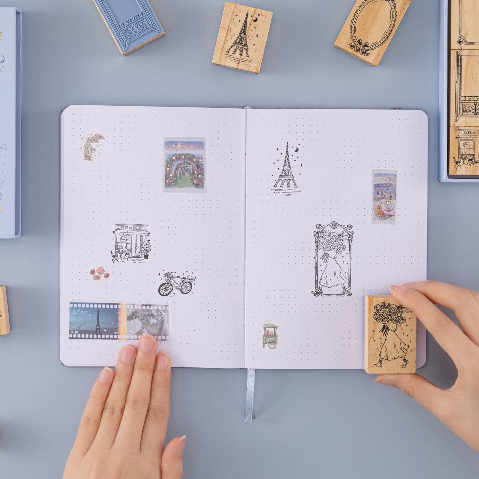 Tsuki 'Journée à Paris' Bullet Journal Stamp Set ☾