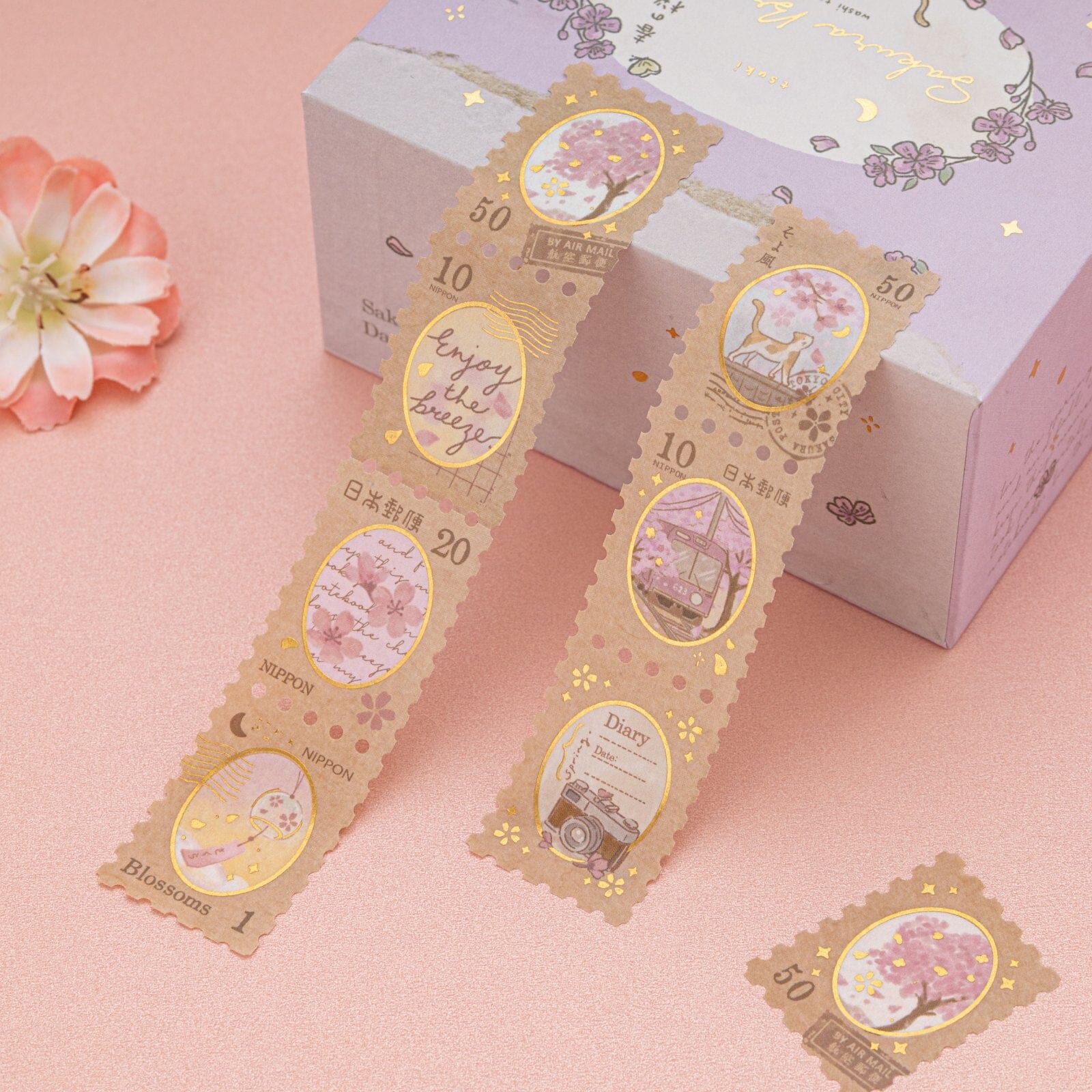 Tsuki 'Sakura Breeze' Washi Tape Set ☾