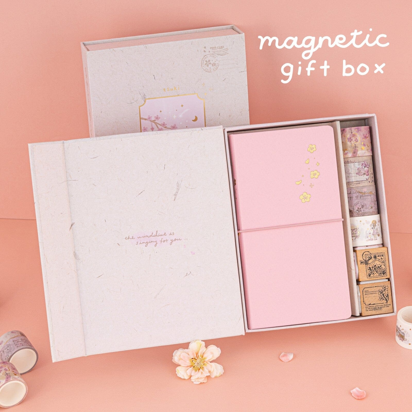 Tsuki 'Sakura Breeze' Travel Notebook Gift Set ☾