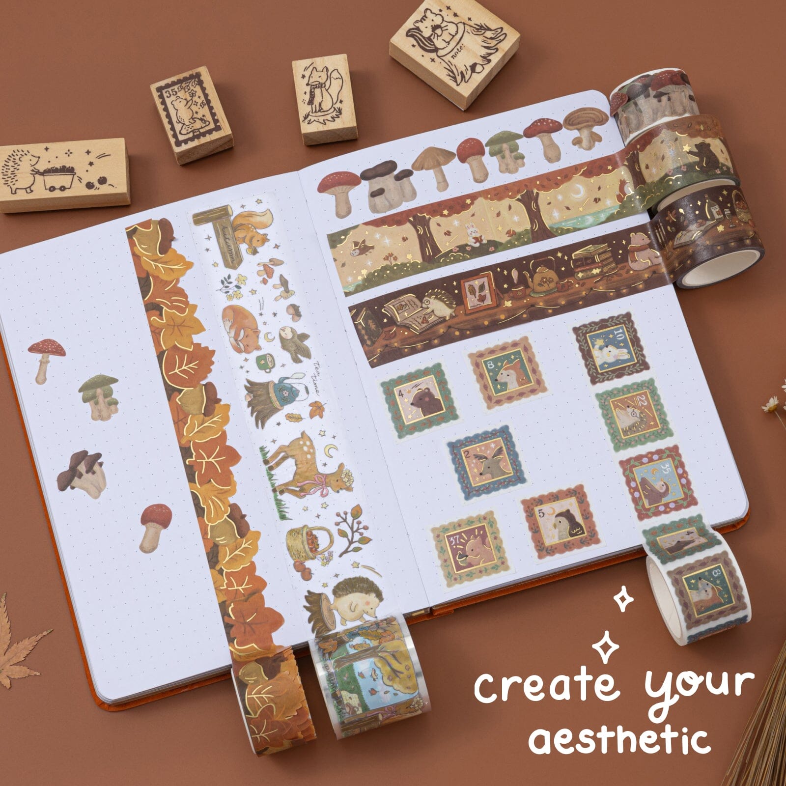 Tsuki 'Forest Friends' Washi Tape Set ☾