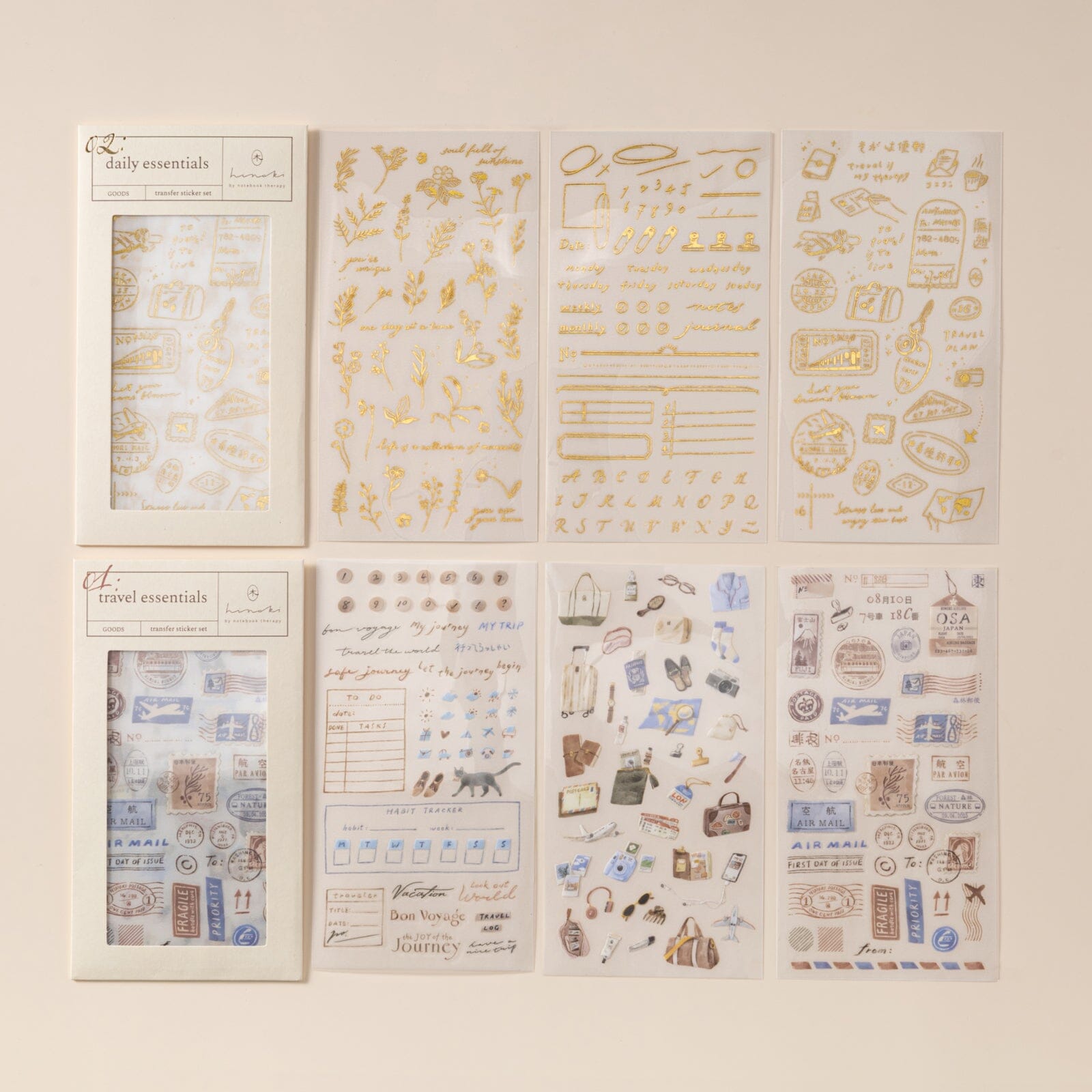 Hinoki - 'Travel Essentials' Print-On Sticker Set