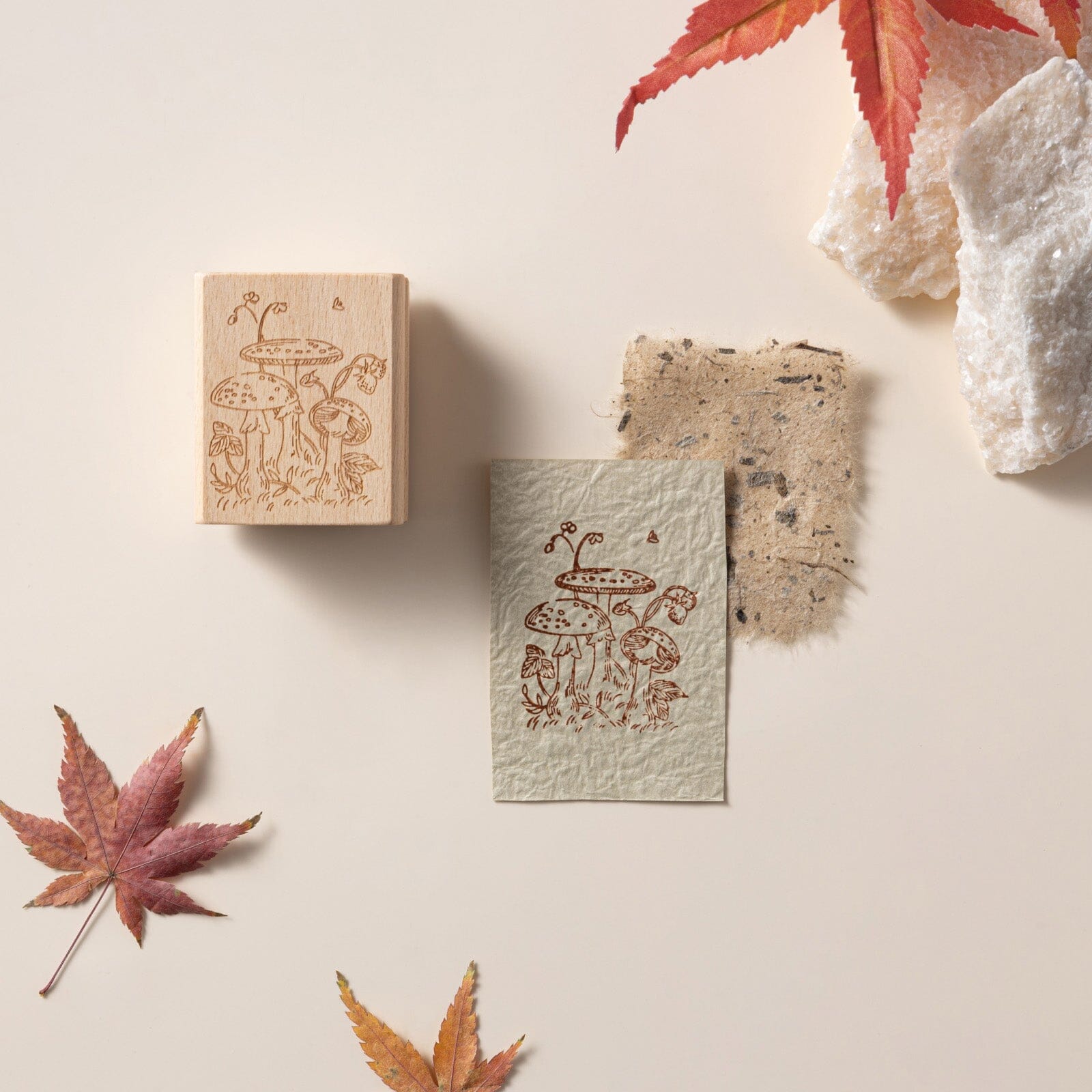 Hinoki - 'Into the Fall' Engraved Wooden Stamps Set