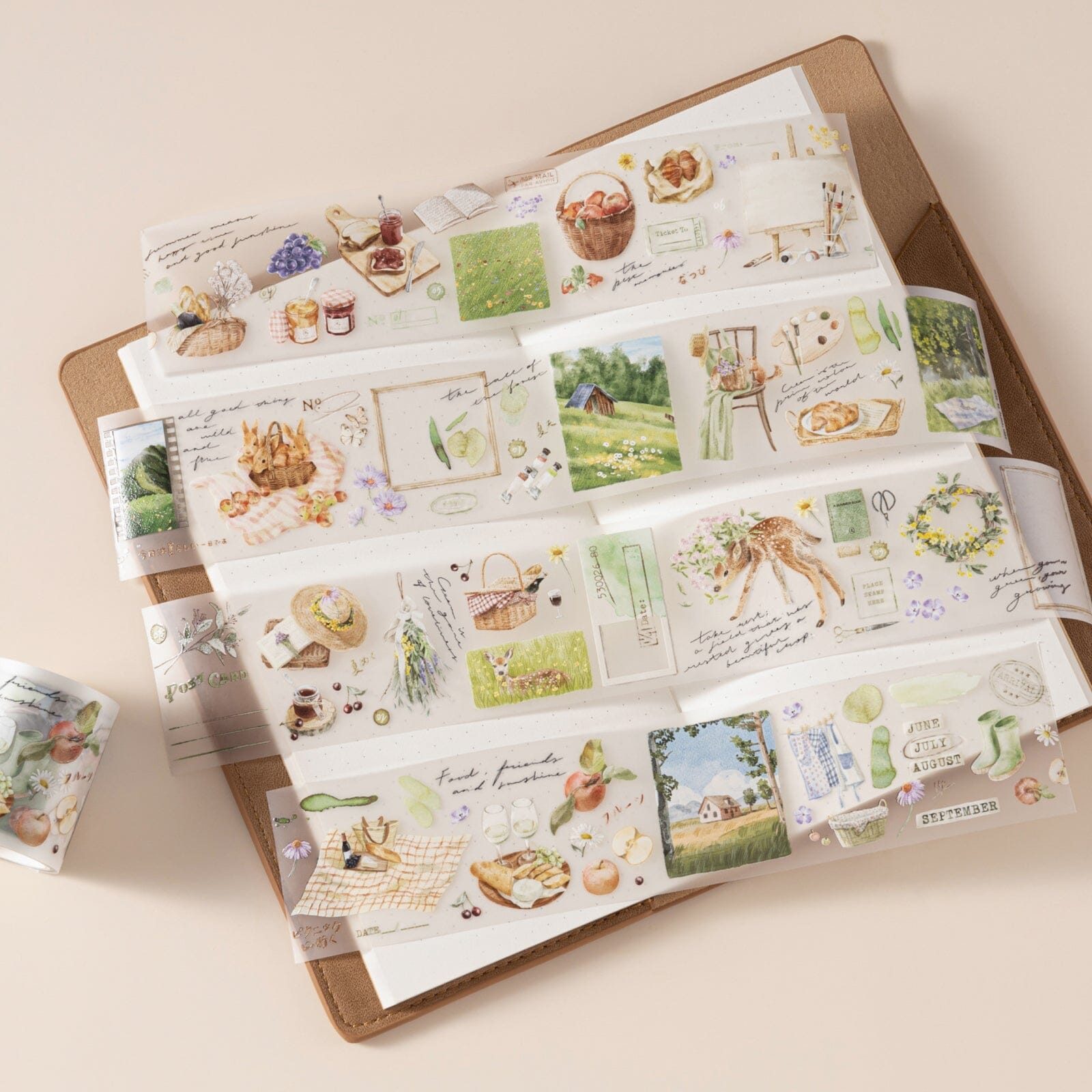 Hinoki - 'Into the Meadow' PET Decorative Tape - Meadow Picnic