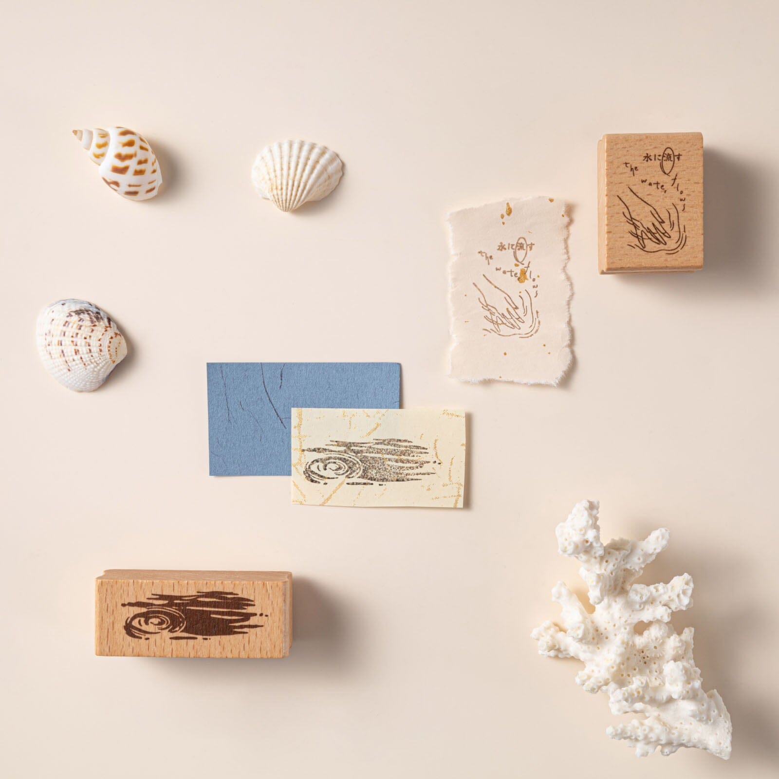 Hinoki - 'Into the Wave' Wooden Stamps Set