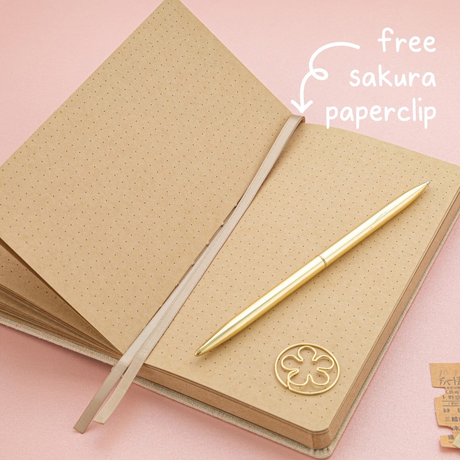 Tsuki 'Sakura Breeze' Kraft Paper Travel Notebook ☾