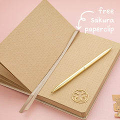Tsuki 'Sakura Breeze' Kraft Paper Travel Notebook ☾