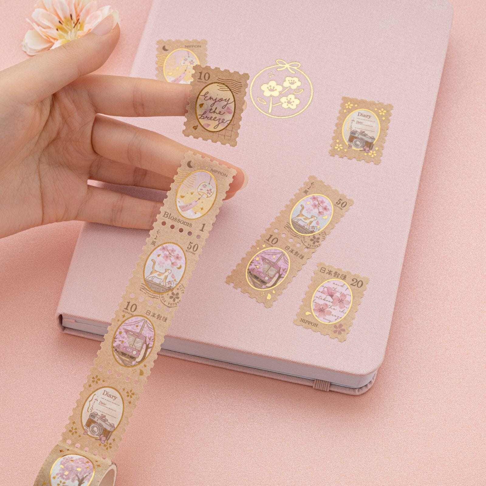 Tsuki 'Sakura Breeze' Washi Tape Set ☾