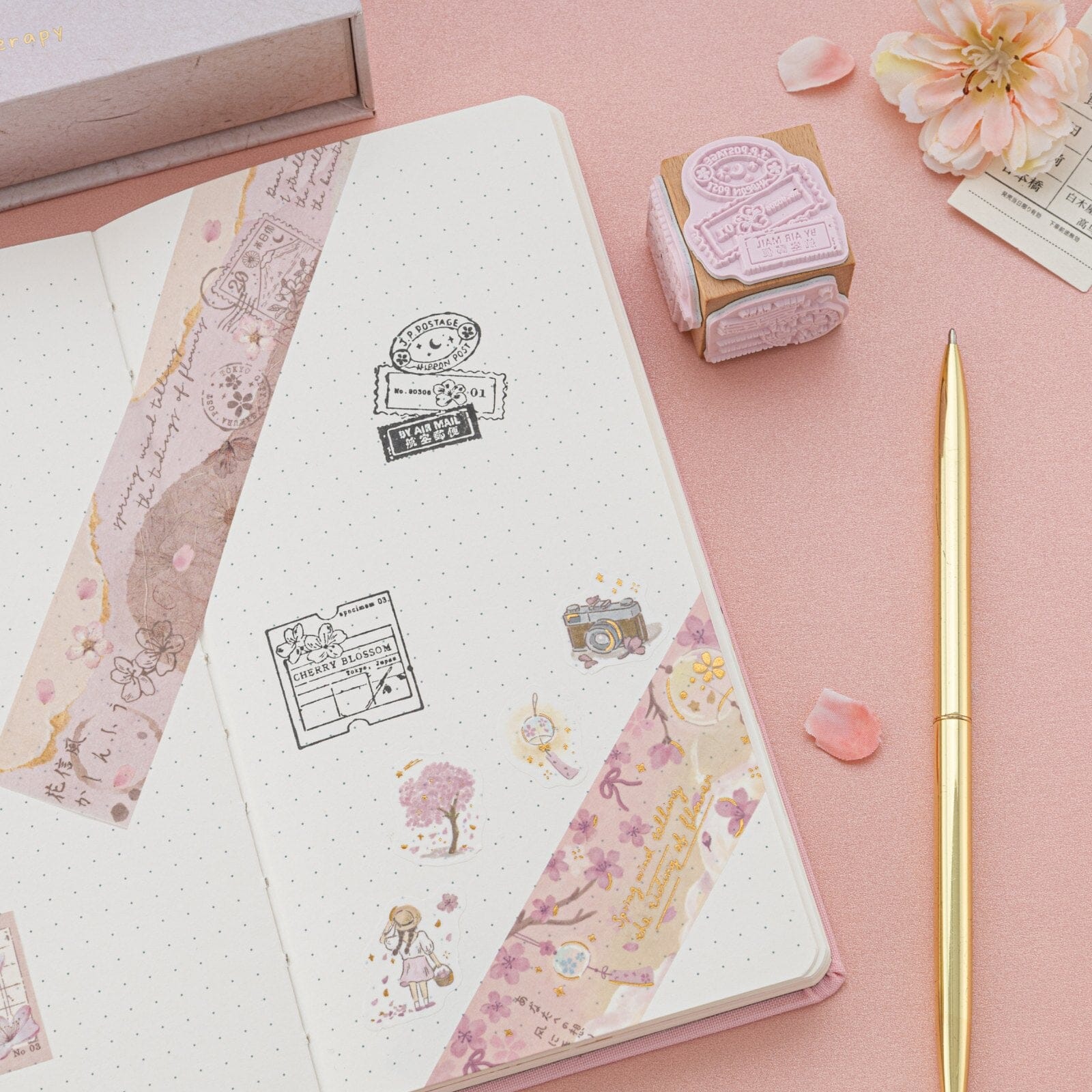 Tsuki 'Sakura Breeze' Travel Notebook Gift Set ☾