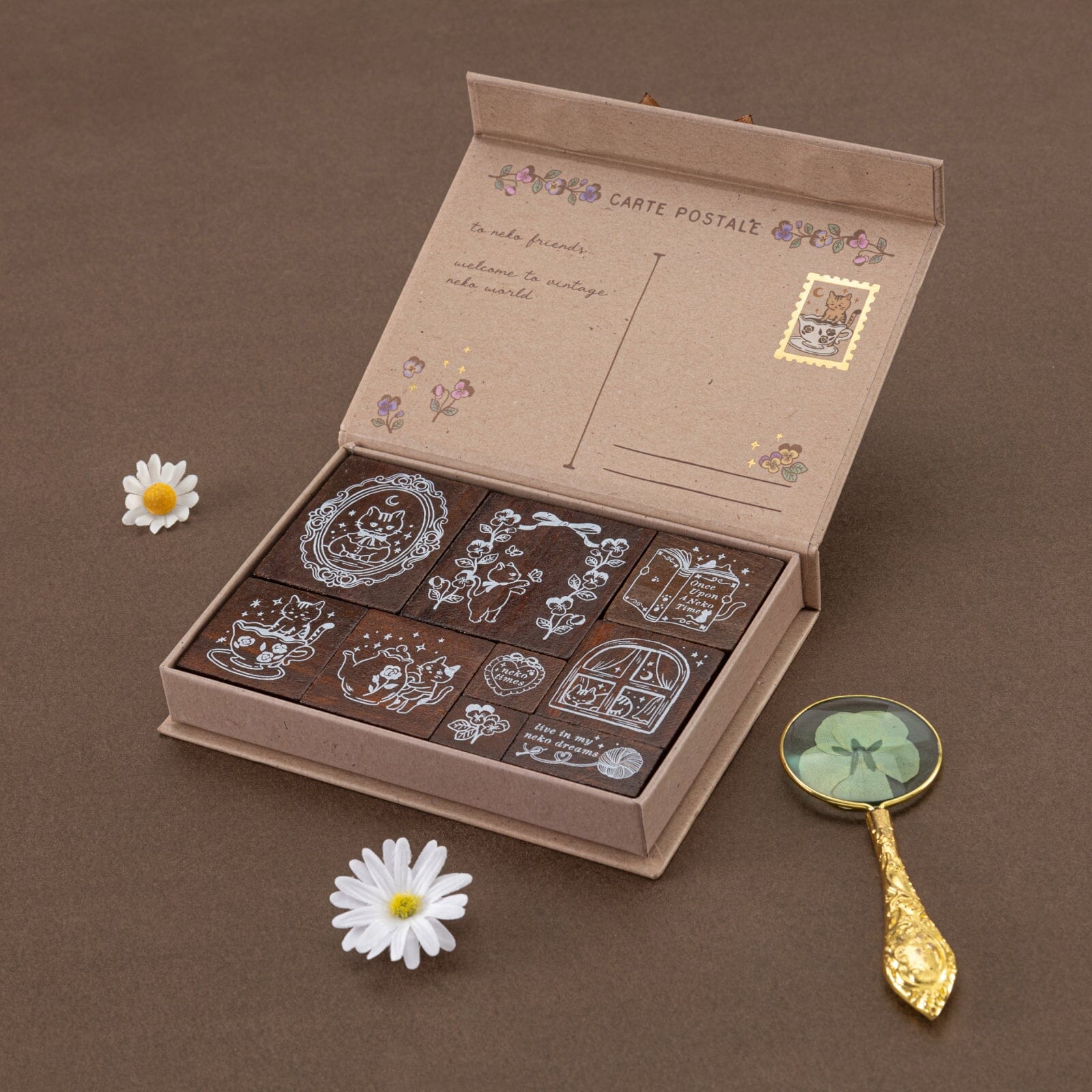 Tsuki 'Vintage Neko' Bullet Journal Stamp Set ☾