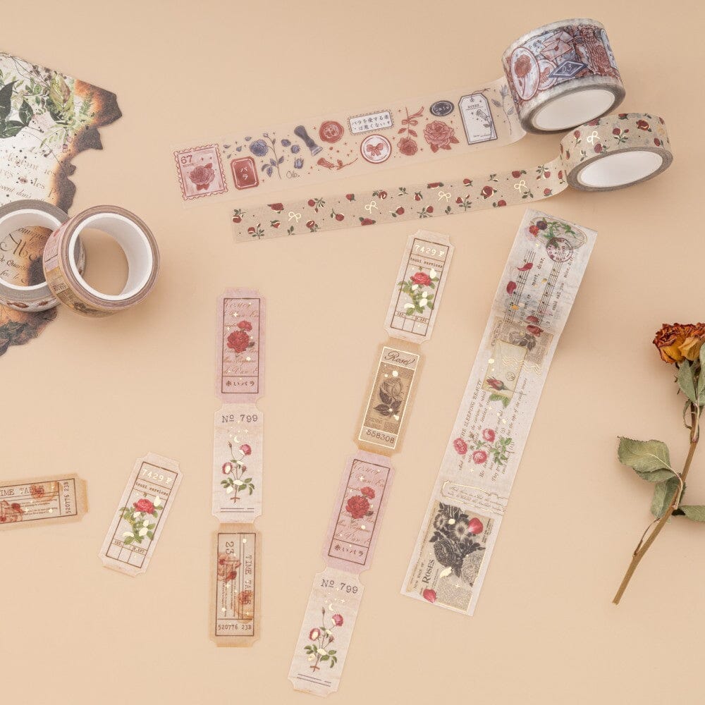 Tsuki 'Vintage Rose' #2 Washi Tape Set ☾