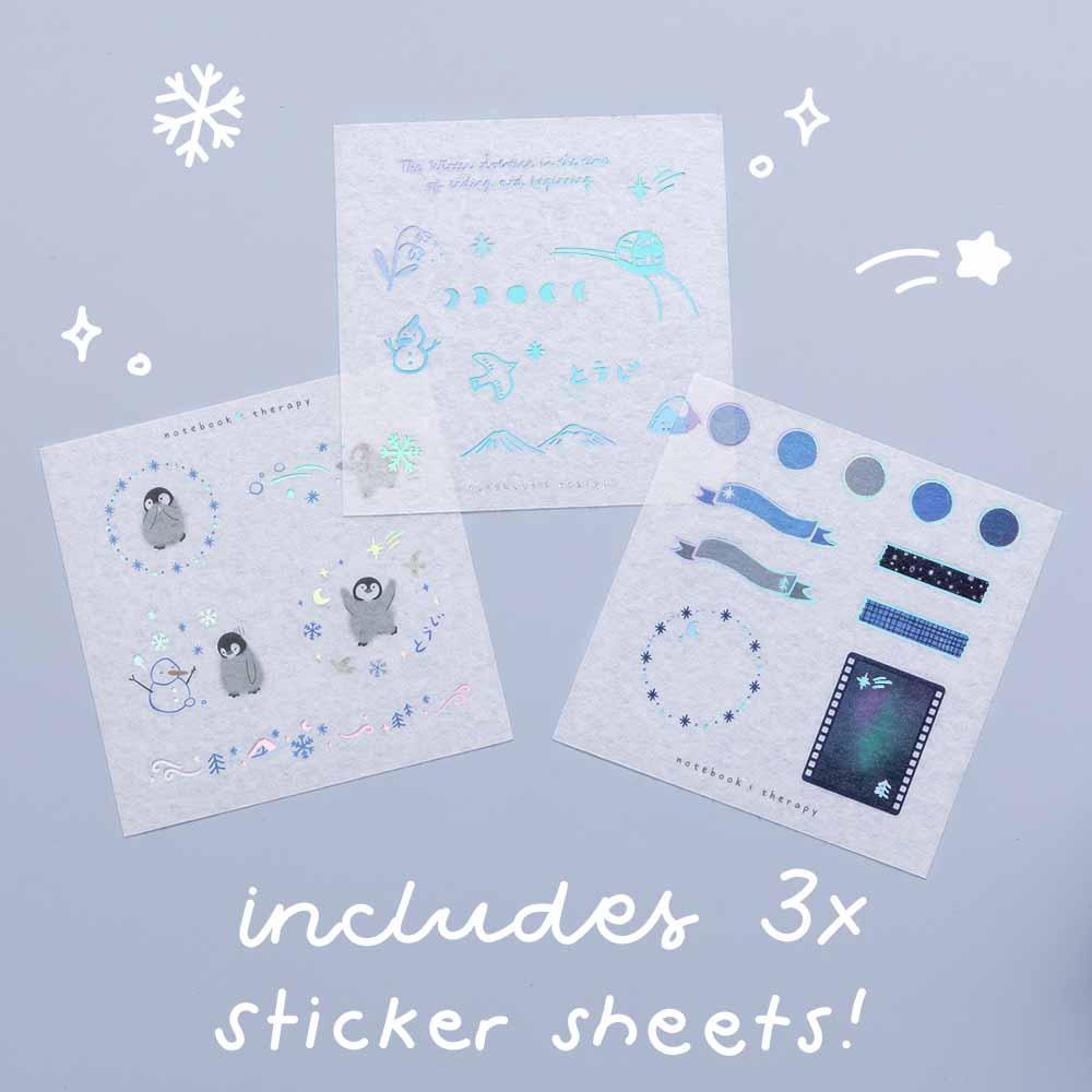 Tsuki 'Dreams of Snow' Holographic Washi Tape Set ☾