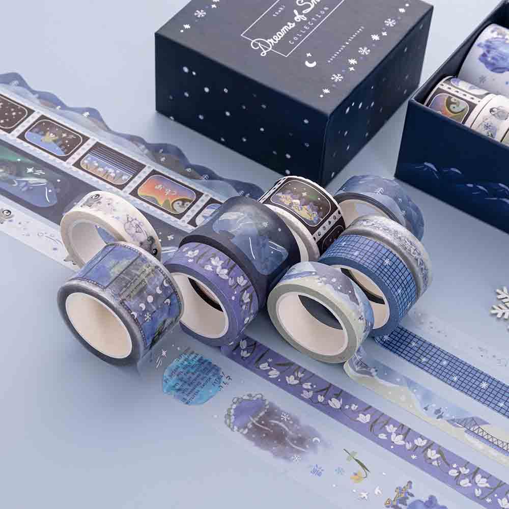 Tsuki 'Dreams of Snow' Holographic Washi Tape Set ☾