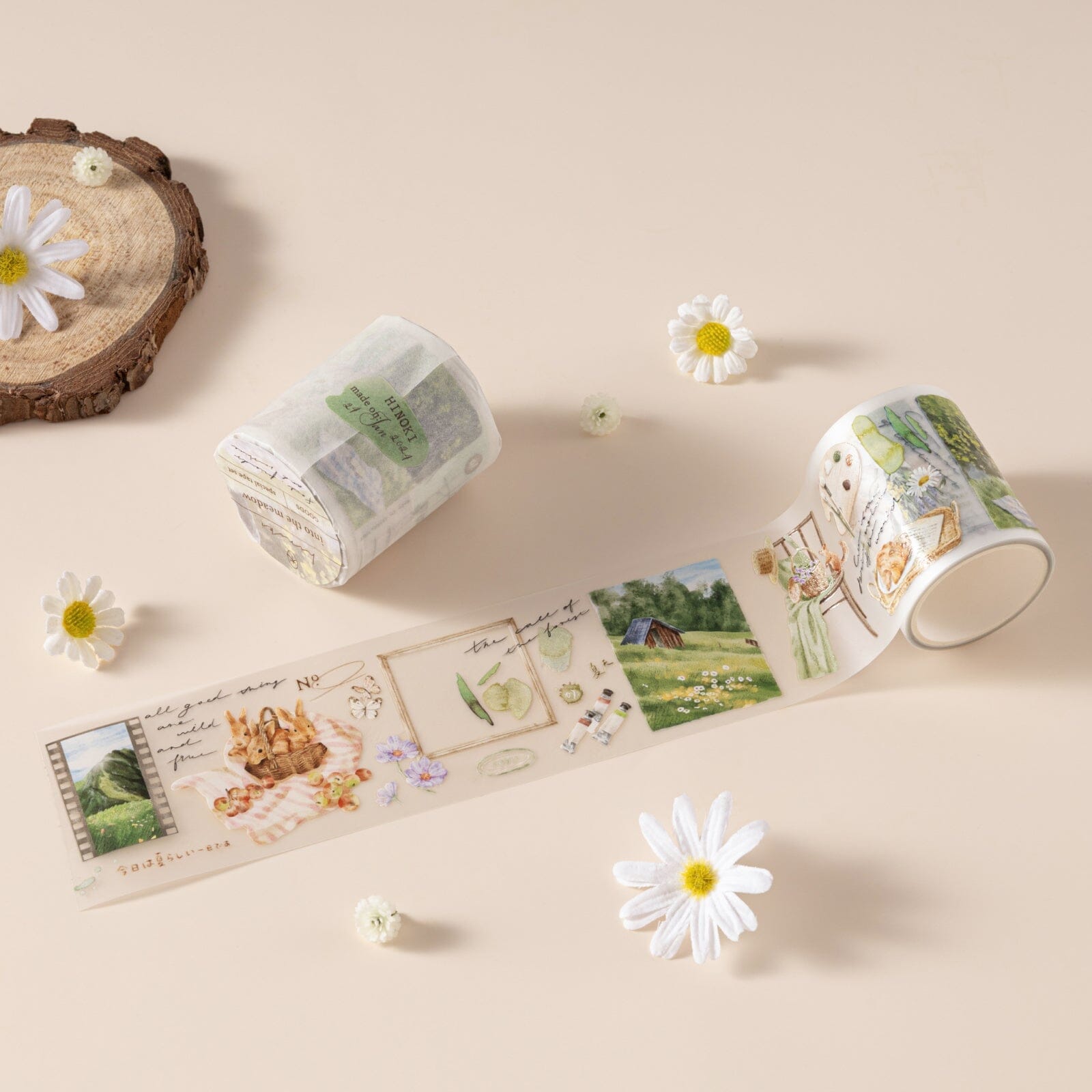 Hinoki - 'Into the Meadow' PET Decorative Tape - Meadow Picnic
