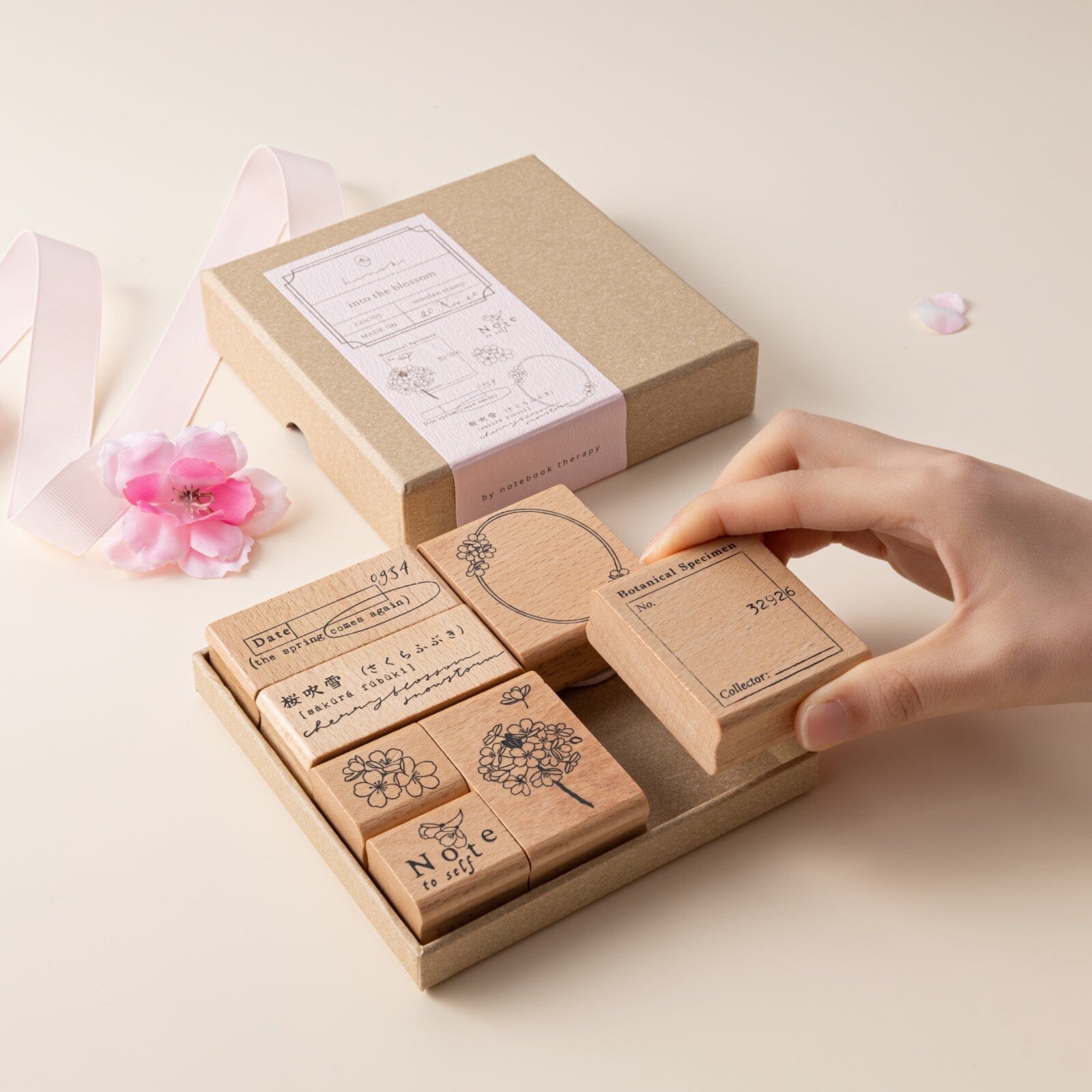 Hinoki - 'Into the Blossom' Wooden Stamps Set