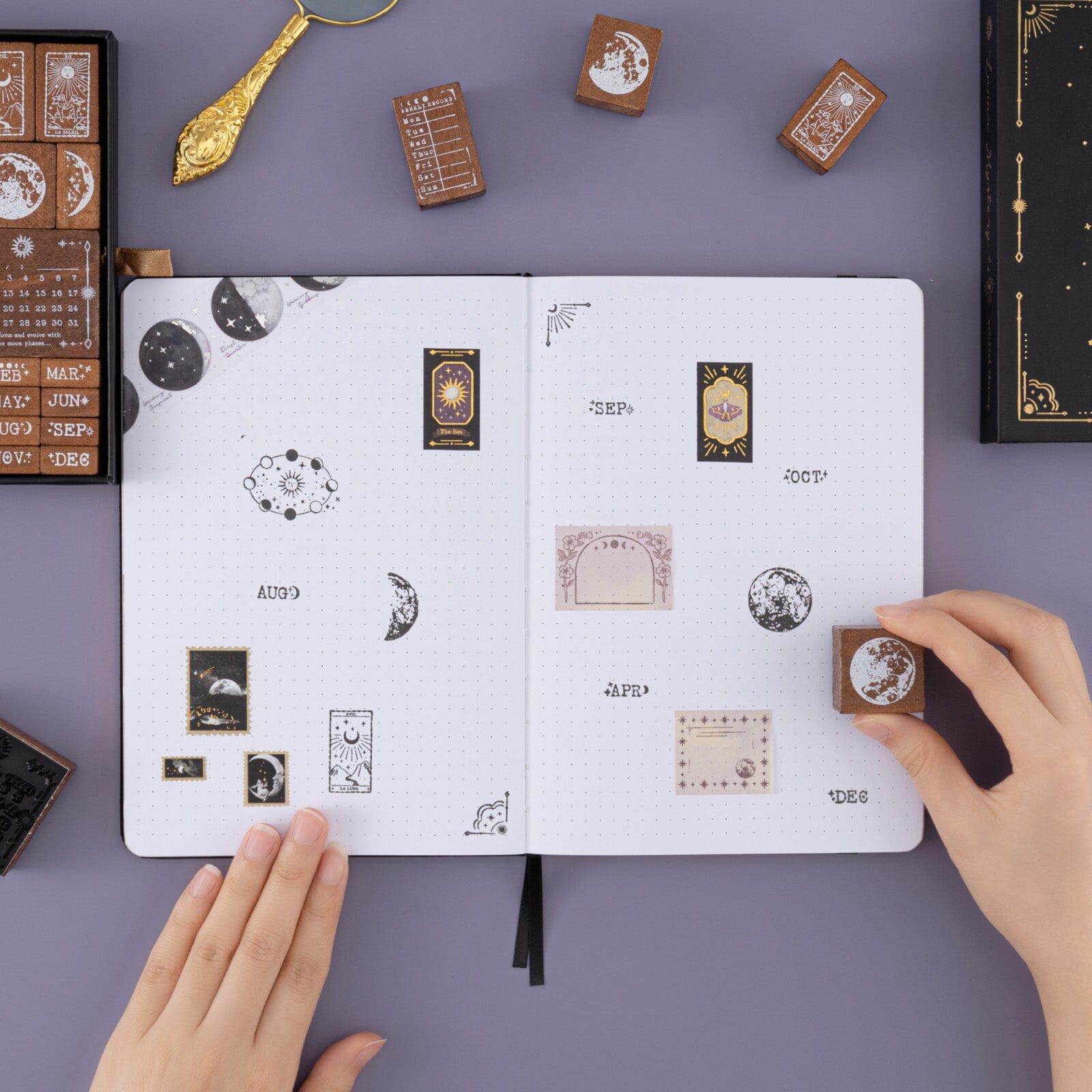 Tsuki 'Lunar Mystery' Bullet Journal Stamp Set ☾
