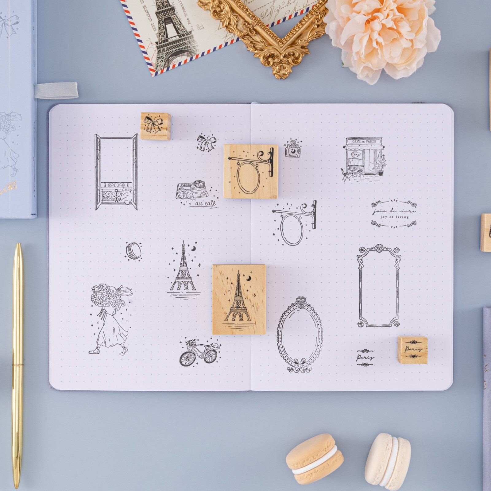 Tsuki 'Journée à Paris' Bullet Journal Stamp Set ☾