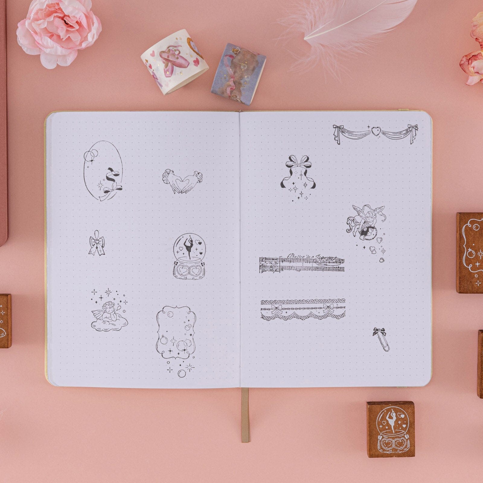 Tsuki 'Sweet Ballet' Bullet Journal Stamp Set ☾