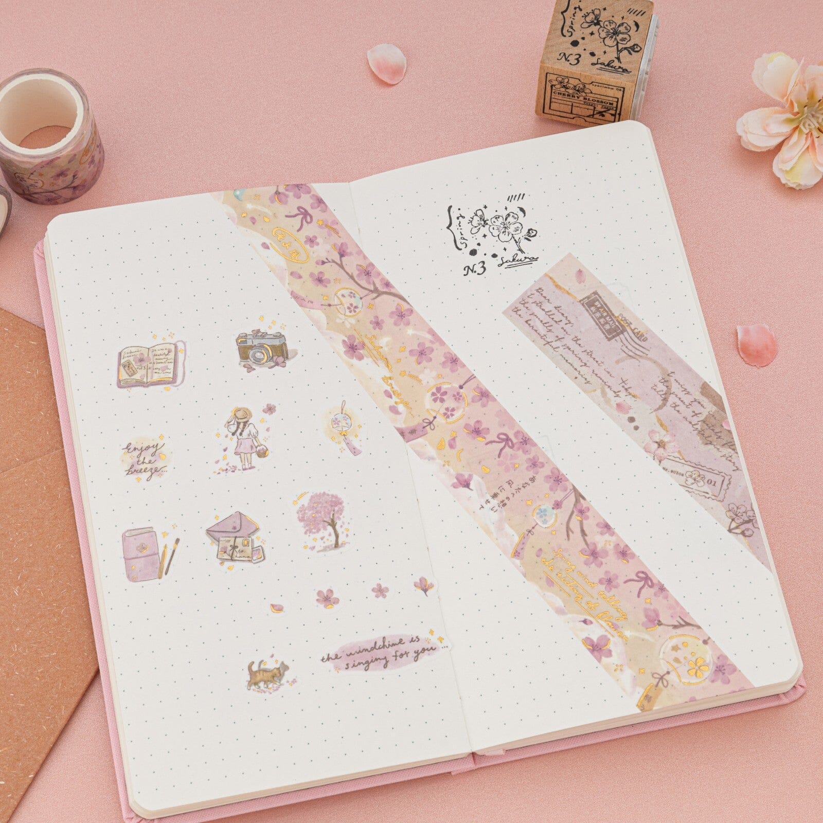 Tsuki 'Sakura Breeze' Travel Notebook Gift Set ☾