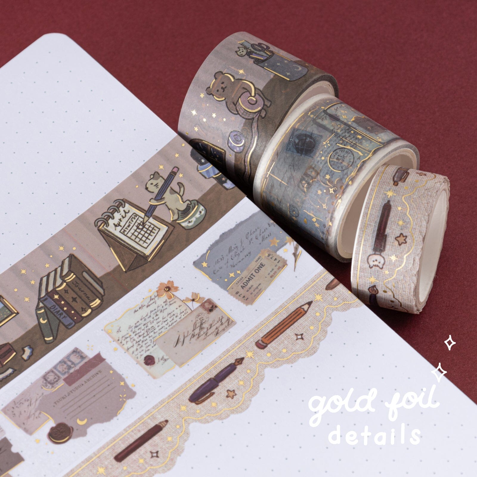 Tsuki 'Tsuki Studio' Washi Tape Set ☾