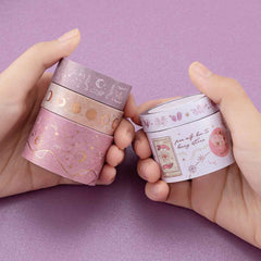 Tsuki 'Moonlit Blush' Washi Tape Set ☾