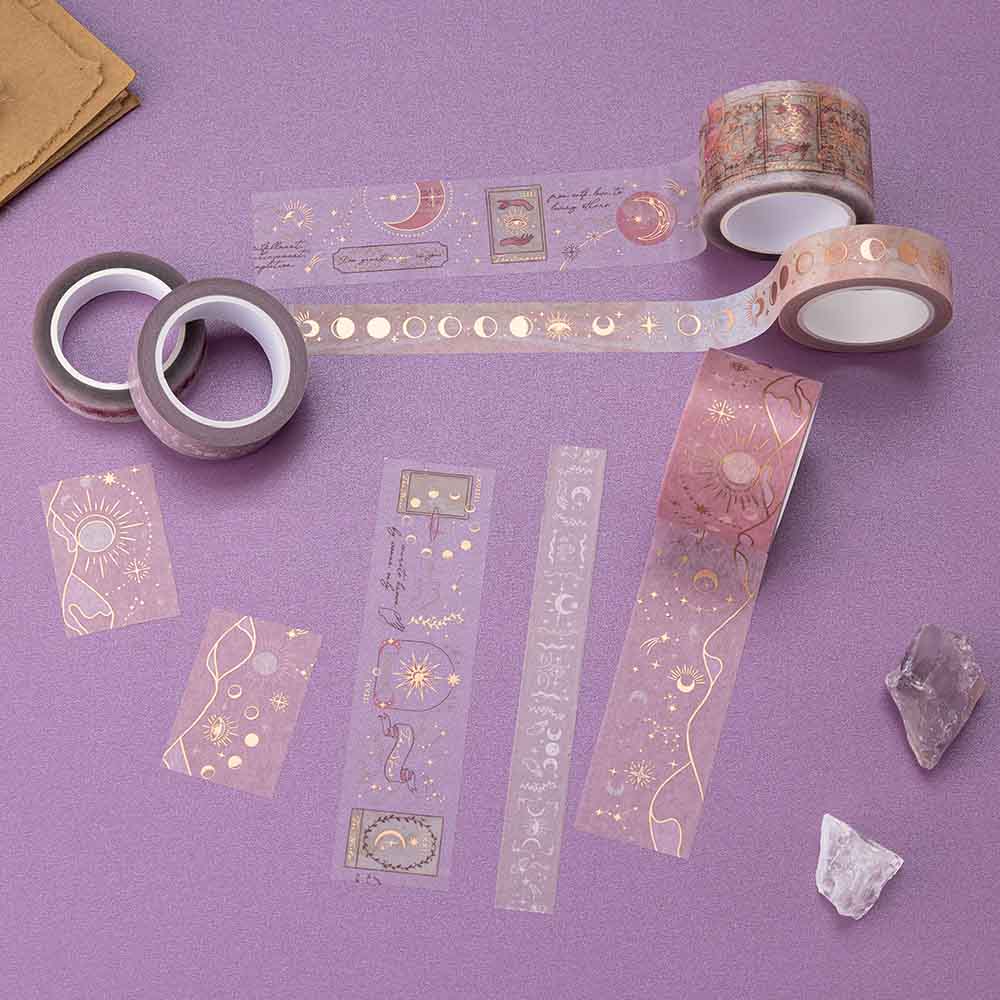 Tsuki 'Moonlit Blush' Washi Tape Set ☾