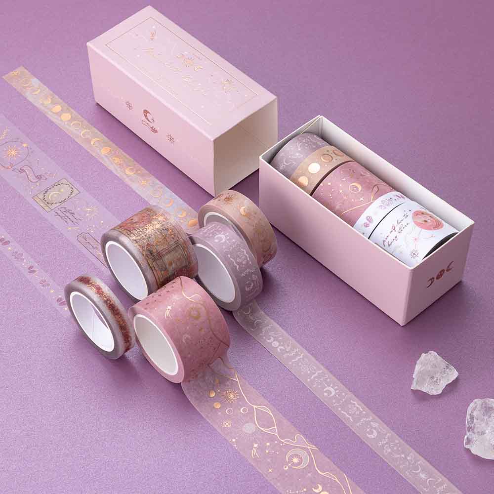 Tsuki 'Moonlit Blush' Washi Tape Set ☾
