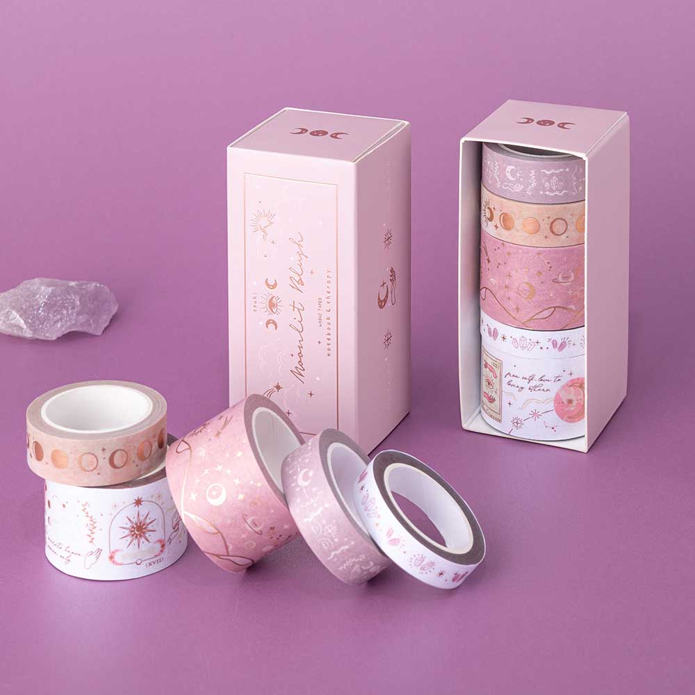 Tsuki 'Moonlit Blush' Washi Tape Set ☾