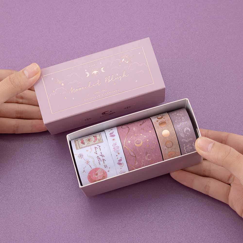 Tsuki 'Moonlit Blush' Washi Tape Set ☾
