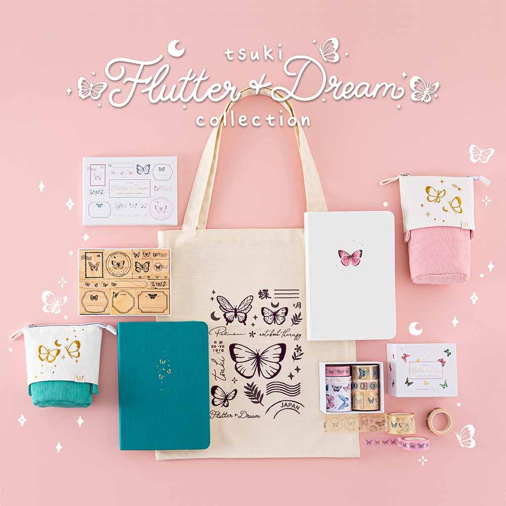 Tsuki 'Flutter + Dream' Bullet Journal Stamp Set by Notebook Therapy x Pelinkan ☾