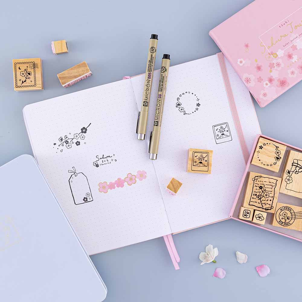 Tsuki 'Sakura Journey' Bullet Journal Stamp Set ☾