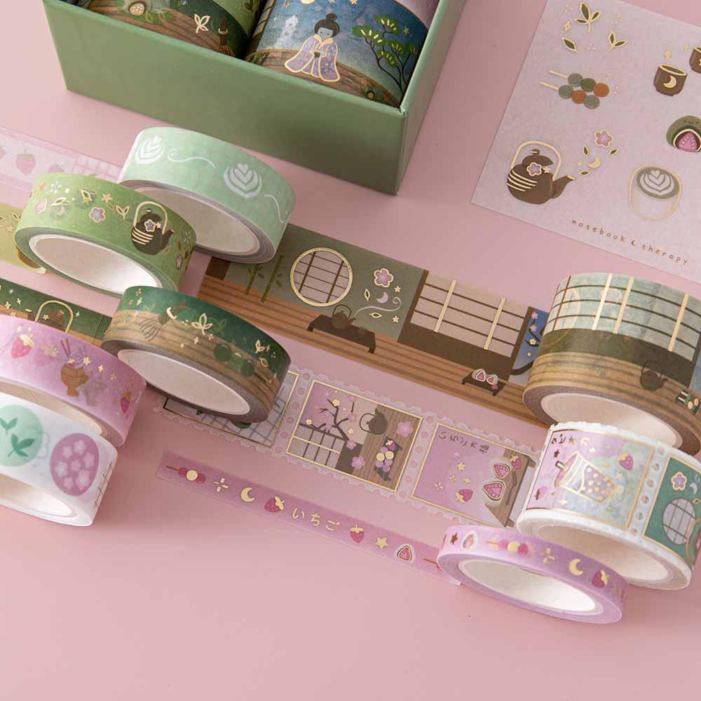 Tsuki 'Matcha Ichigo' Washi Tape Set ☾