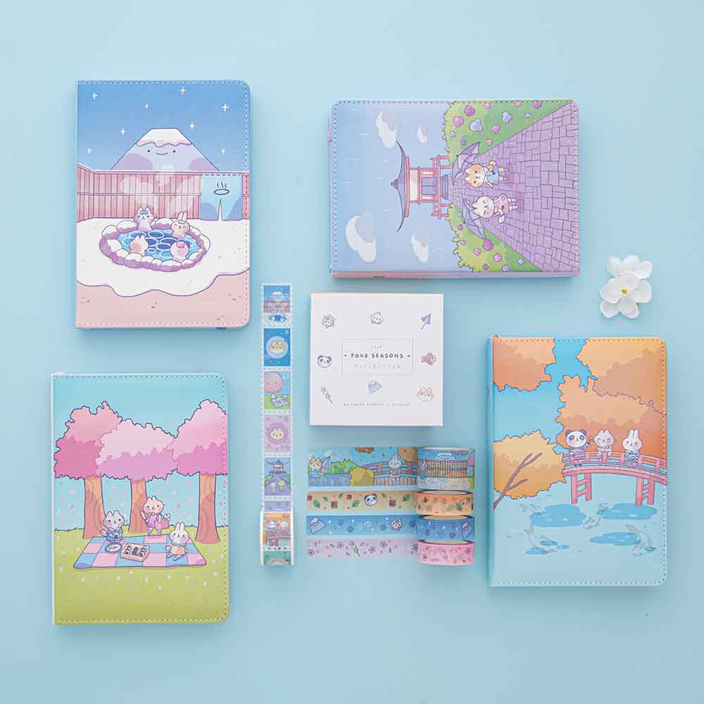 Tsuki 'Four seasons' Fuji Pop-Up Pencil Case ☾ @milkkoyo x NotebookTherapy