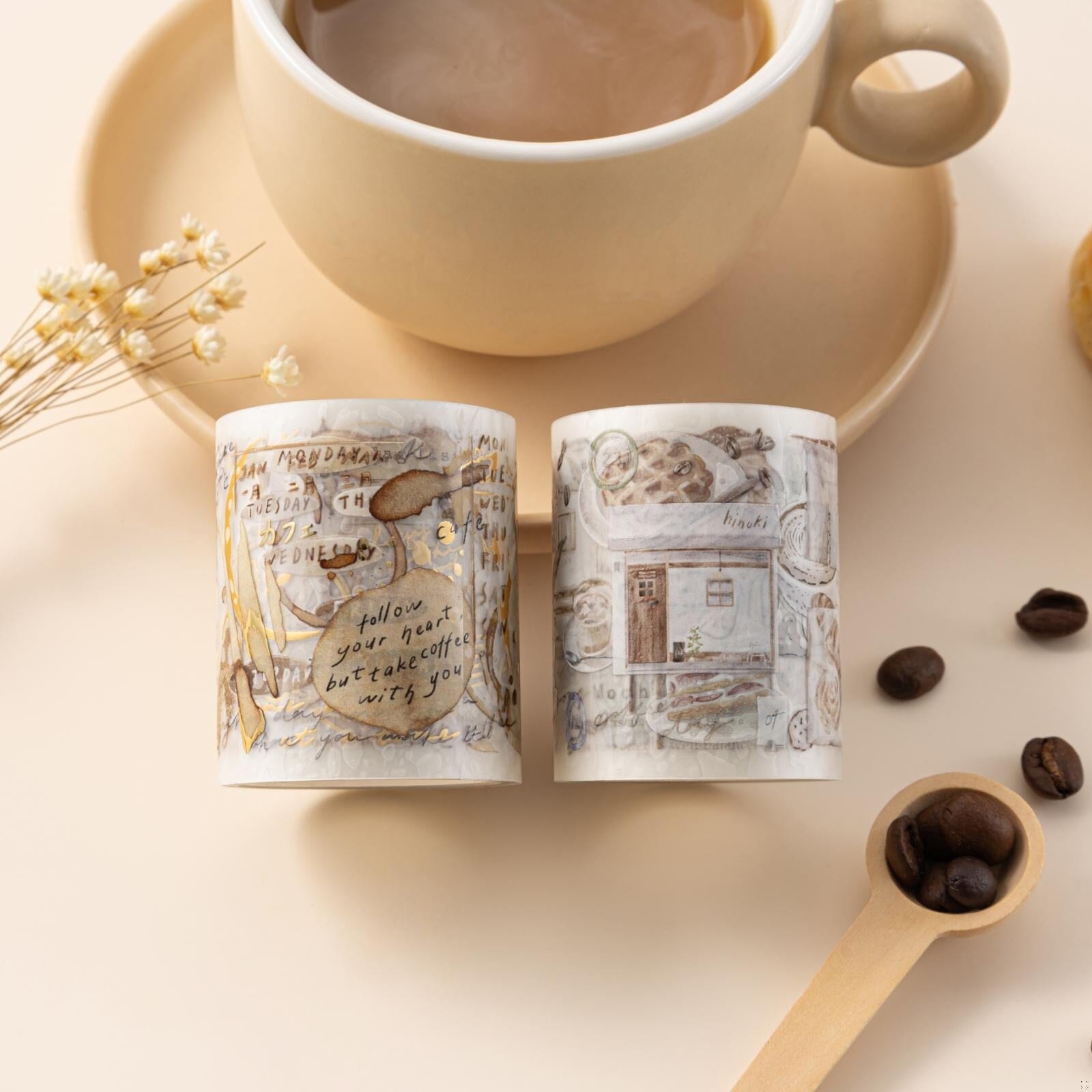 Hinoki - 'Into the Cafe' PET Decorative Tape Set