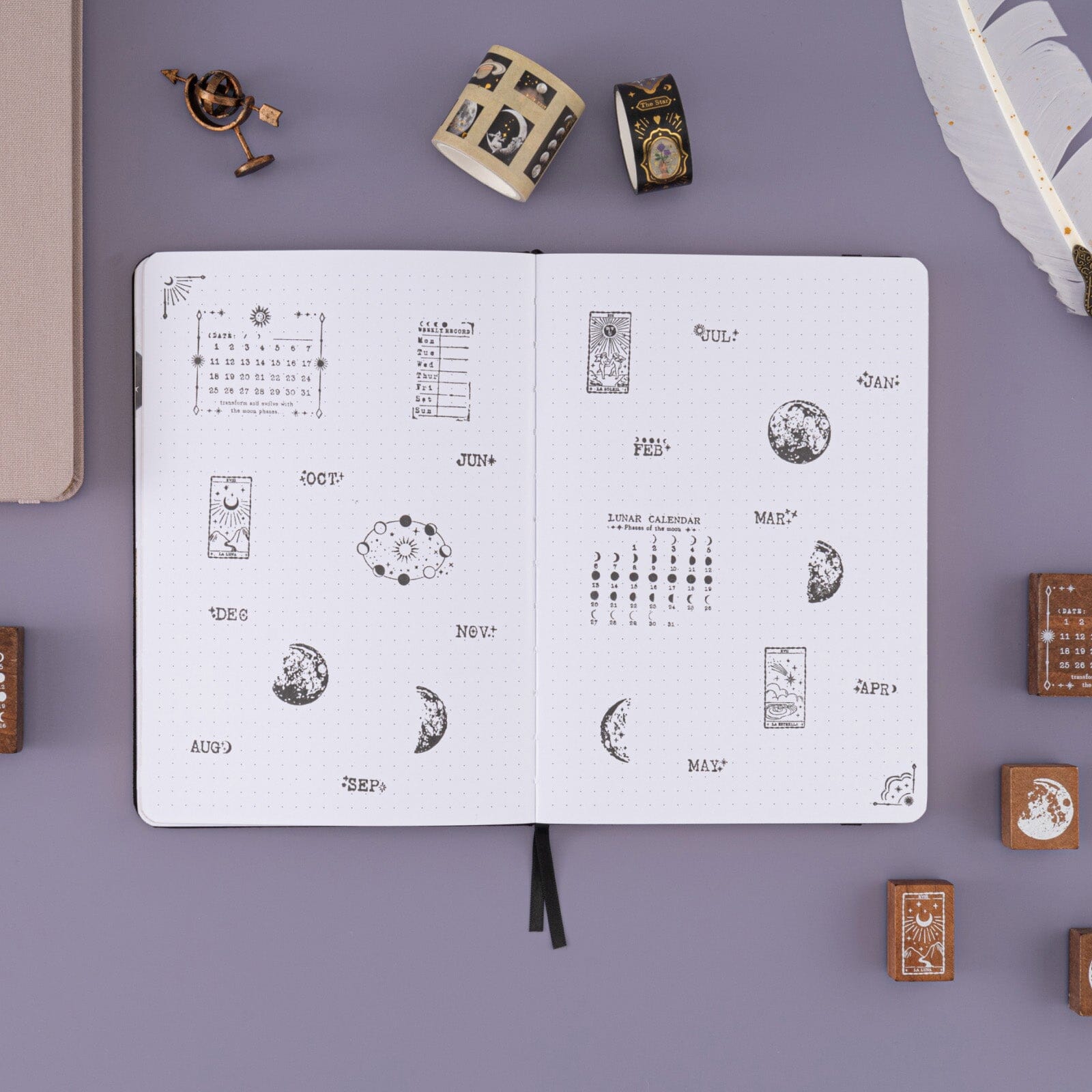 Tsuki 'Lunar Mystery' Bullet Journal Stamp Set ☾