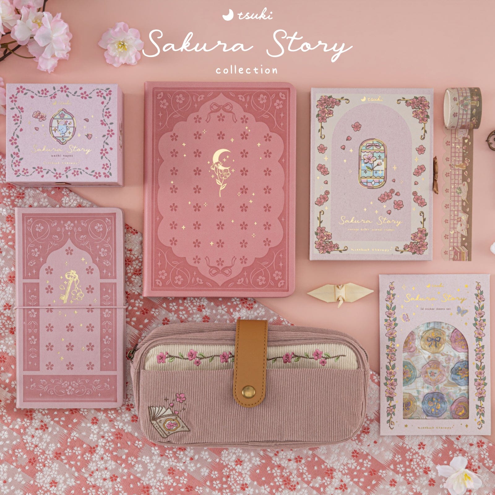 Tsuki 'Sakura Story' Pen Pouch ☾