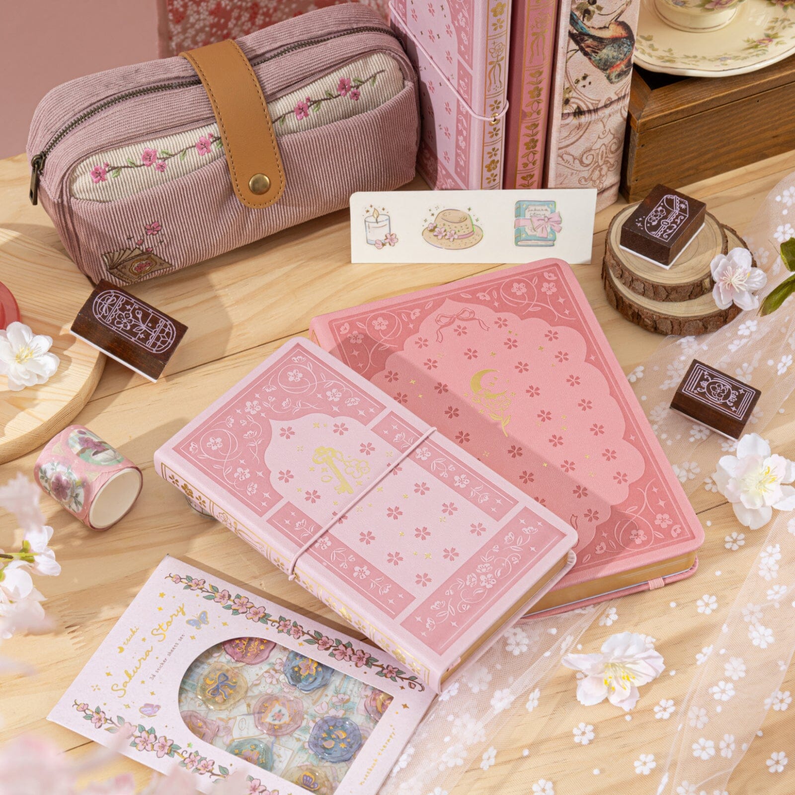 Tsuki 'Sakura Secret' Travel Notebook ☾