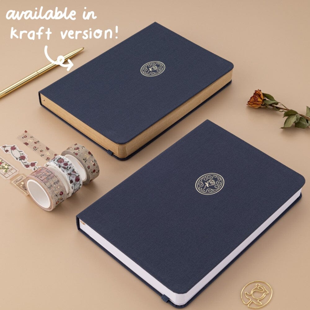 Tsuki 'Vintage Rose' Antique Blue Limited Edition Bullet Journal ☾