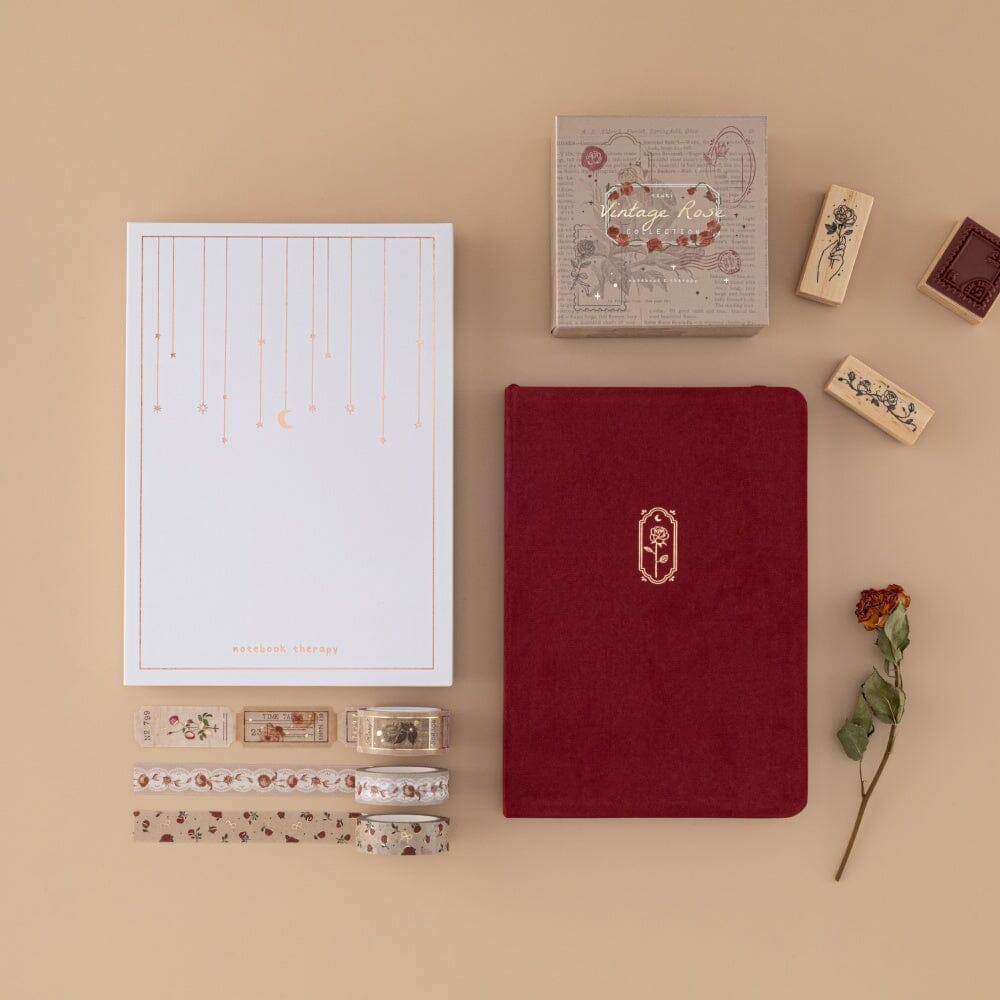Tsuki 'Vintage Rose' Petal Red Limited Edition Bullet Journal ☾