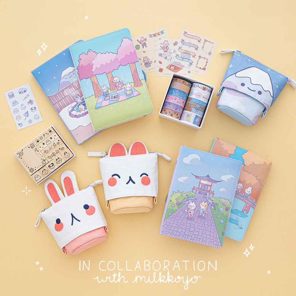 Tsuki 'Four Seasons' Embroidered Pop-Up Pencil Case ☾ @milkkoyo x NotebookTherapy