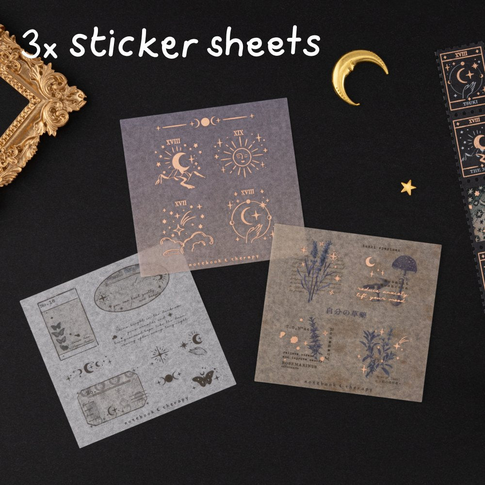 Tsuki 'Moonlit Alchemy' Washi Tape Set ☾